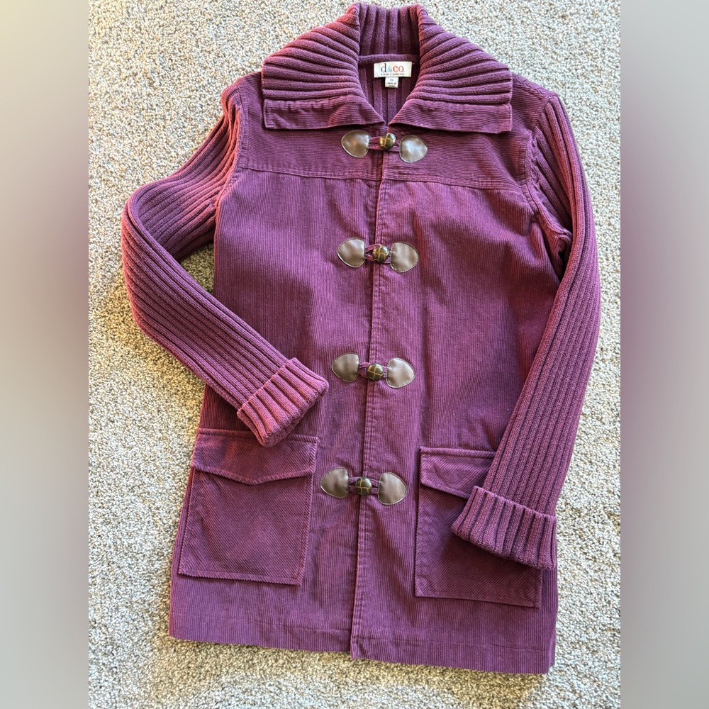 Women's Purple Corduroy Sweater Jacket